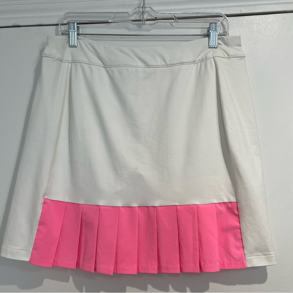 Ralph Lauren‎ Polo Golf White and Pink Golf Skirt Sz. L - Picture 3 of 9